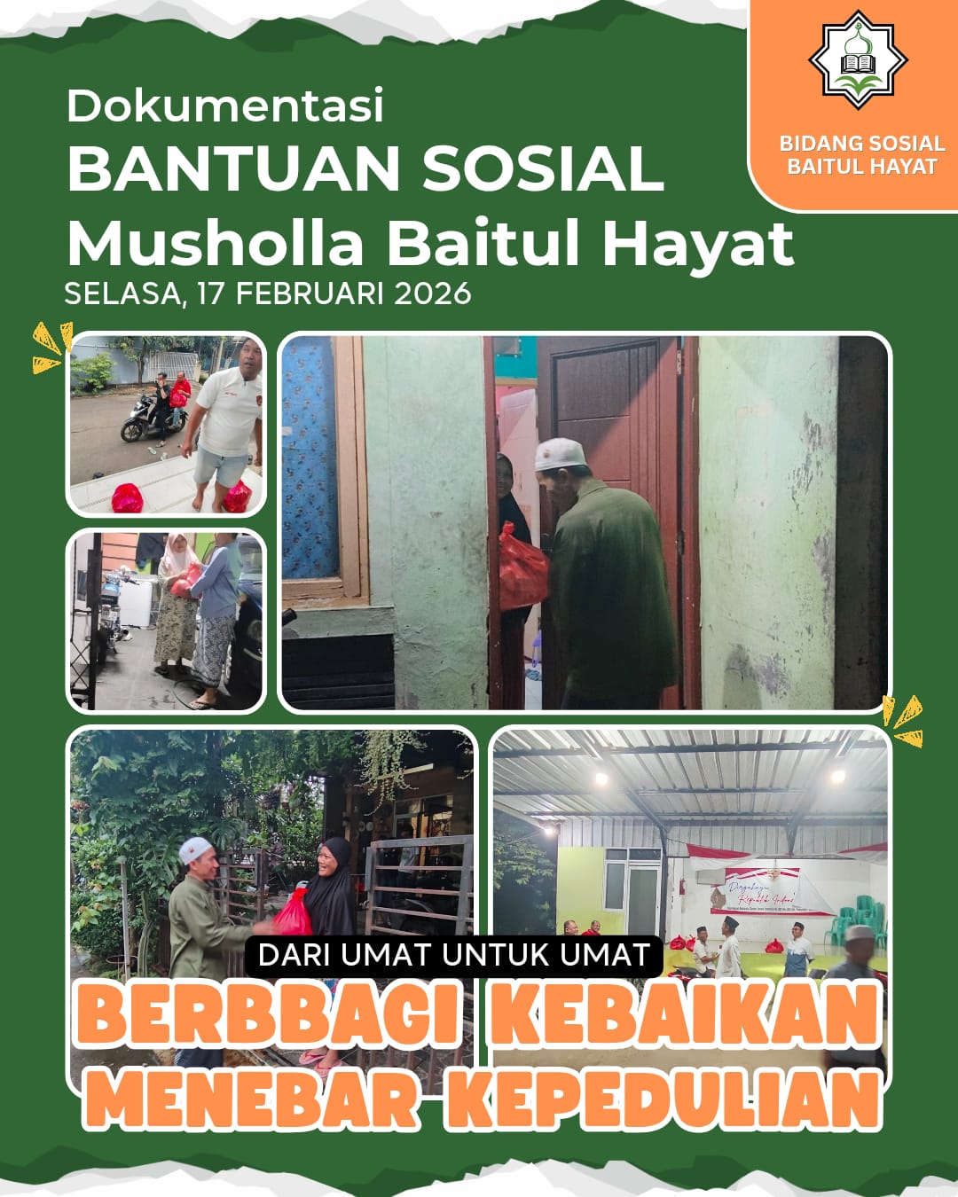 Bantuan Sosial Musholla Baitul Hayat